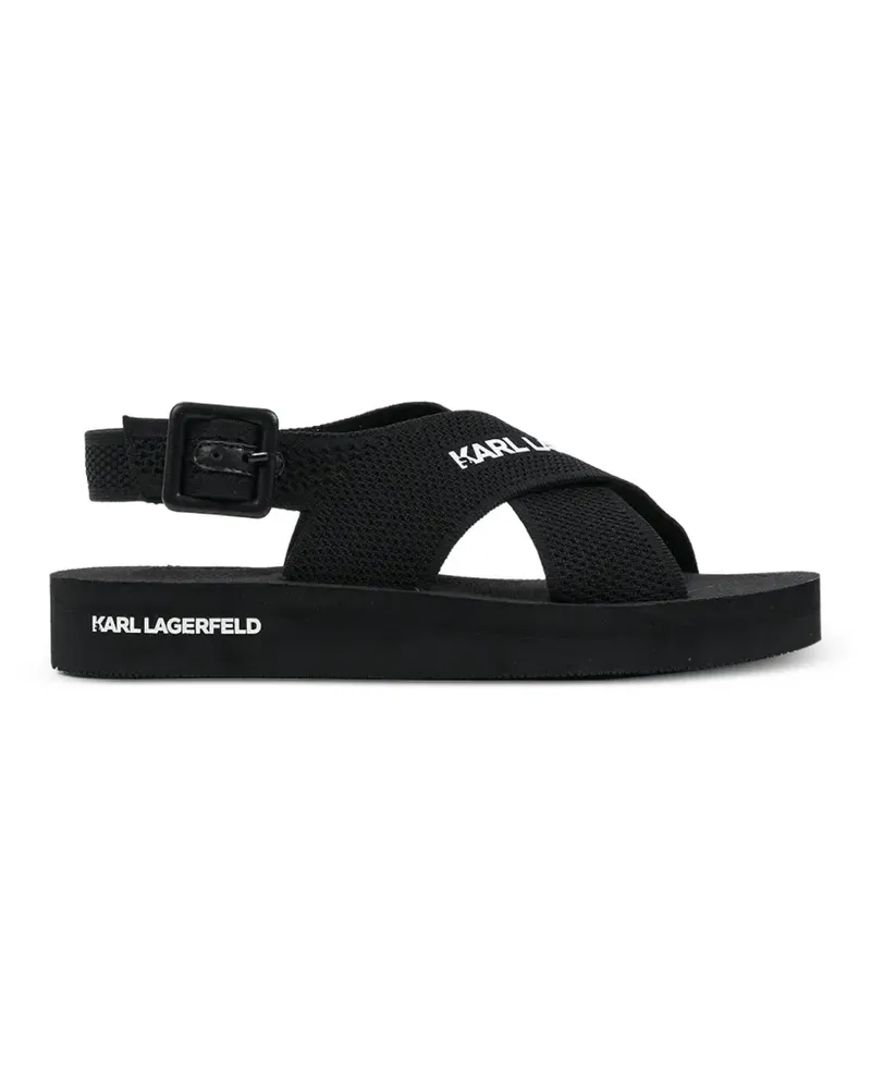 Karl Lagerfeld crossover-strap buckle-fastening sandals - Schwarz Schwarz