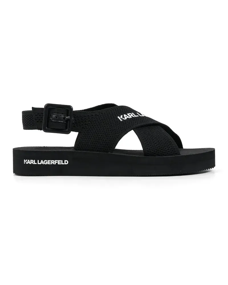 Karl Lagerfeld crossover-strap buckle-fastening sandals - Schwarz Schwarz