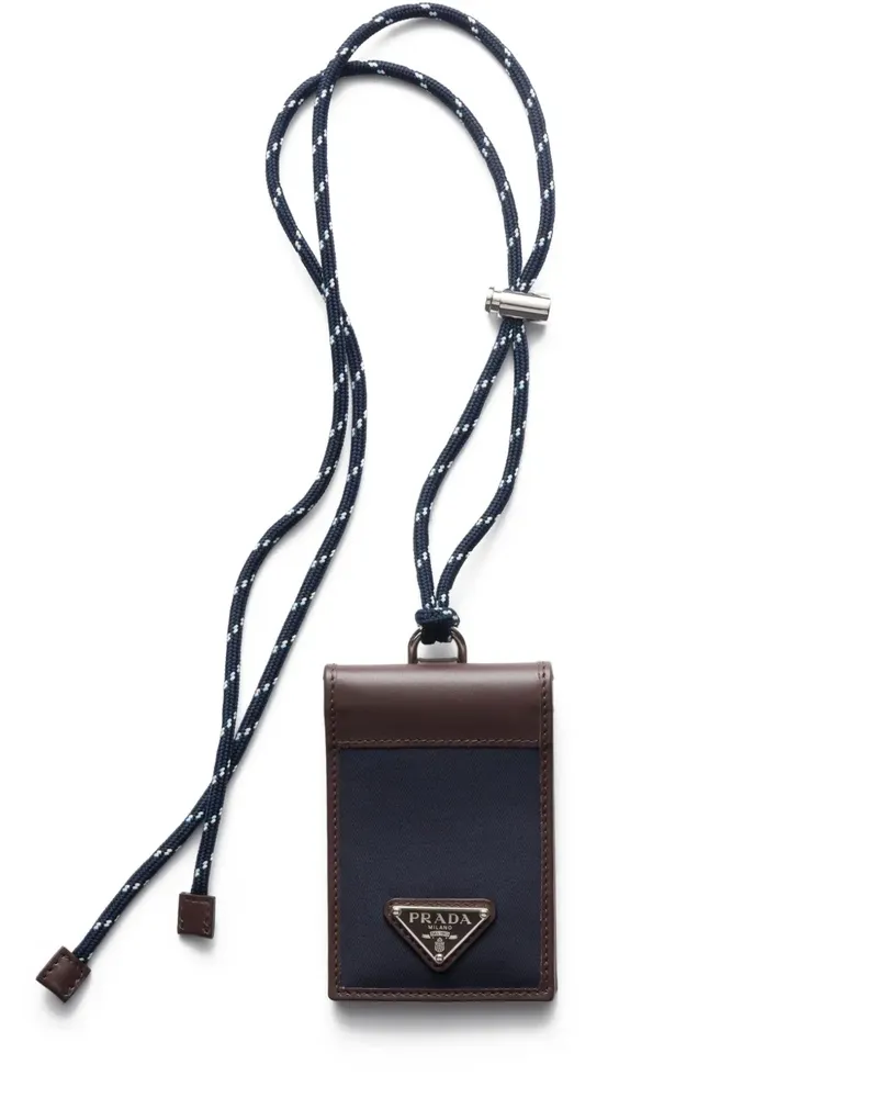 Prada triangle-logo cardholder - Blau Blau