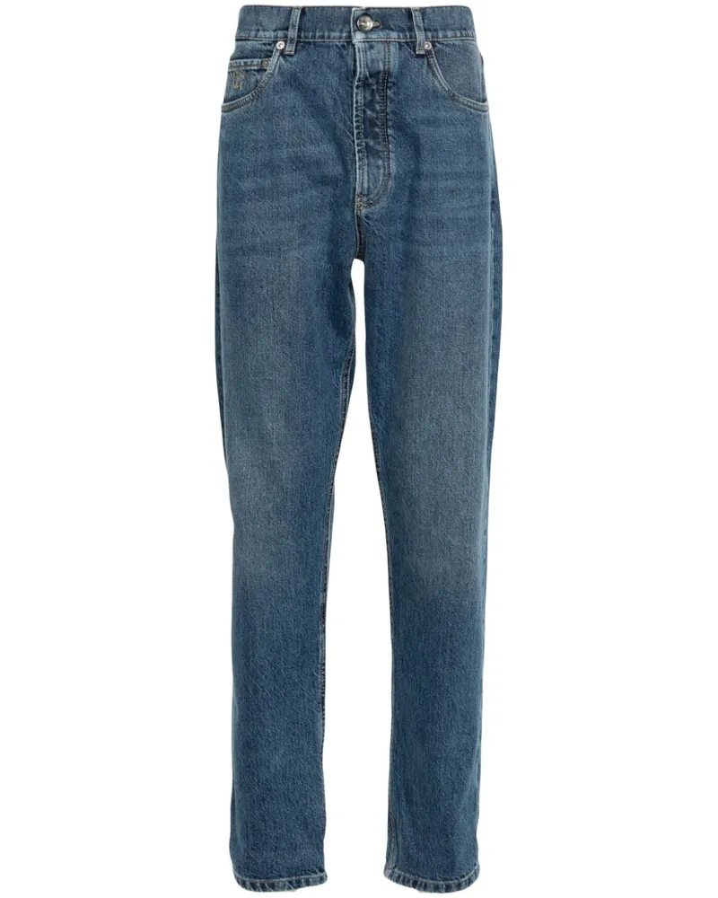Brunello Cucinelli Jeans mit Logo-Stickerei - Blau Blau