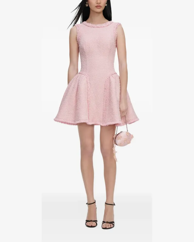 Self-Portrait Bouclé-Kleid mit Paillettenverzierung - Rosa Rosa
