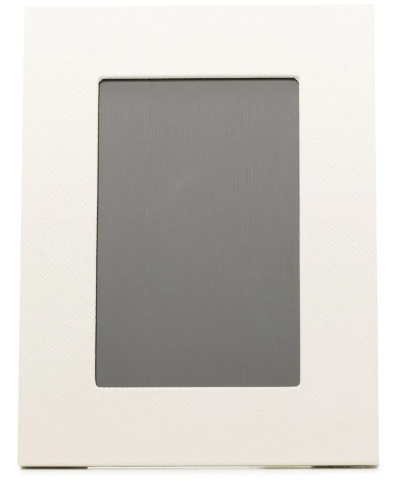 Smythson Bilderrahmen aus Leder - Weiß Weiß