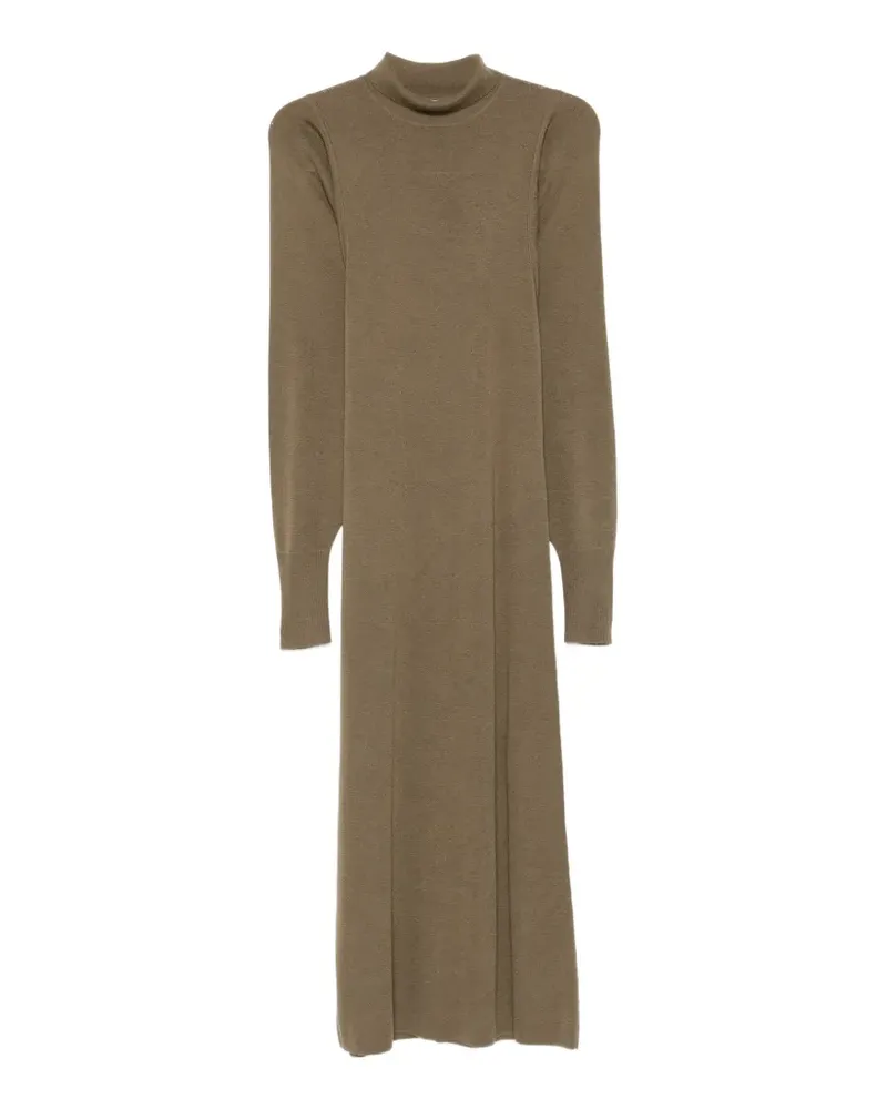 By Malene Birger Menna high-neck puff-sleeve midi dress - Grün Grün