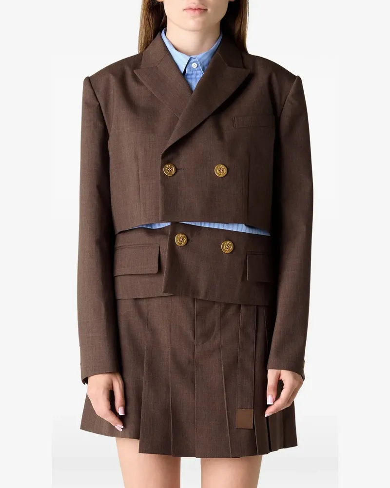 Sacai Suiting Popeline-Jacke - Braun Braun