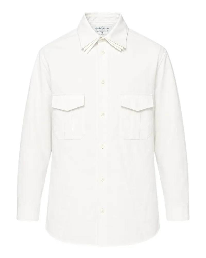Yohji Yamamoto padded triple-collar shirt - Weiß Weiß
