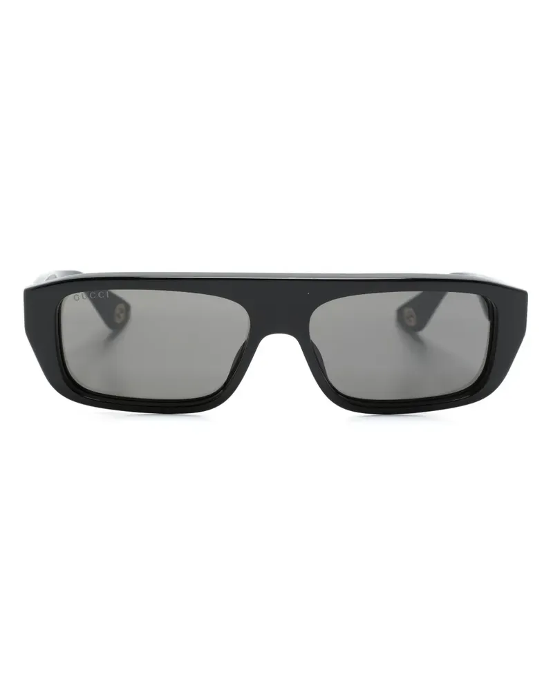 Gucci Sonnenbrille mit eckigem Gestell - Schwarz Schwarz