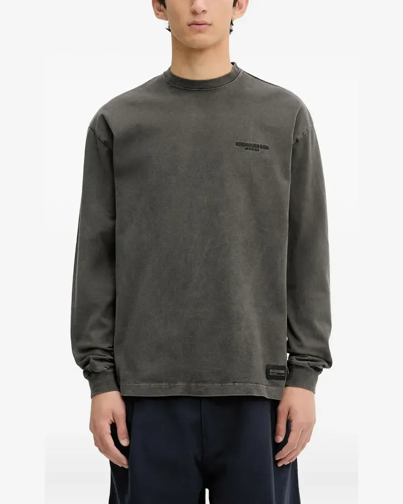 Neighborhood Langarmshirt mit Logo-Stickerei - Grau Grau