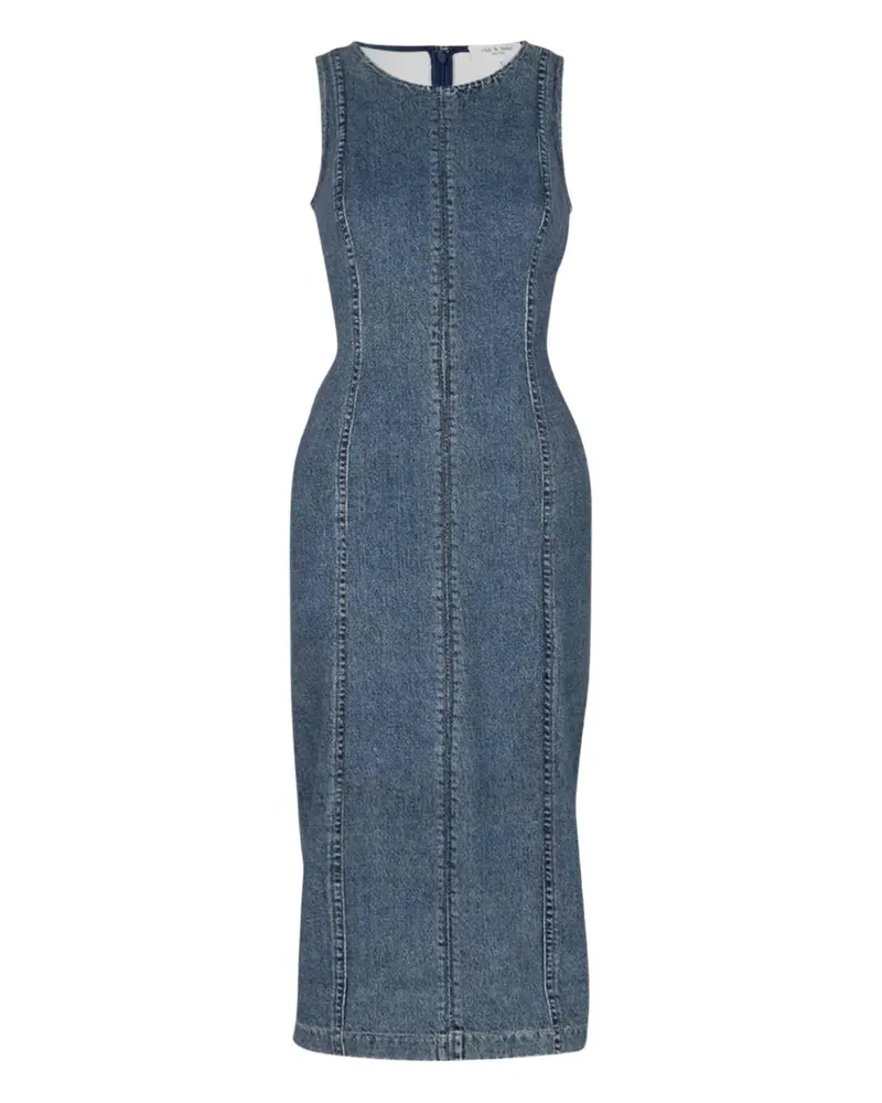 Rag & Bone Miramar Ponte Olivia Midikleid - Blau Blau