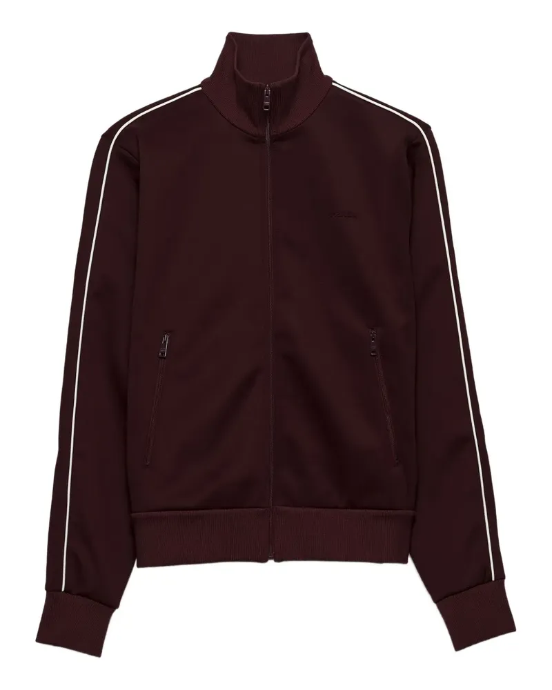 Prada Reißverschluss-Sportjacke mit Streifen - Rot Rot
