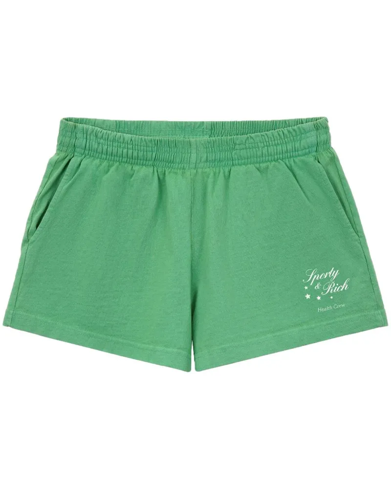 SPORTY & RICH Stars Health Crew Disco Shorts - Grün Grün