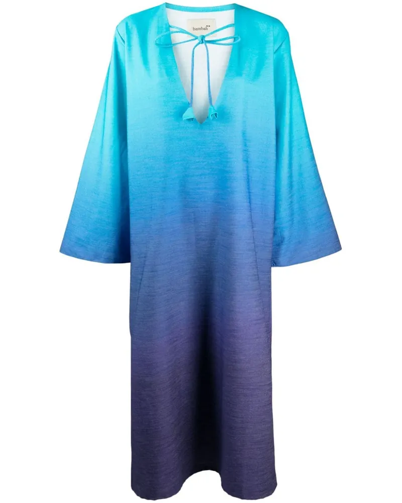 Bambah Mosa Kaftan aus Leinen Blau