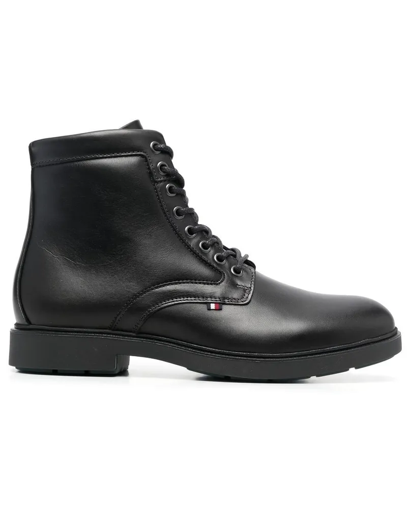 Tommy Hilfiger lace-up leather boots Schwarz