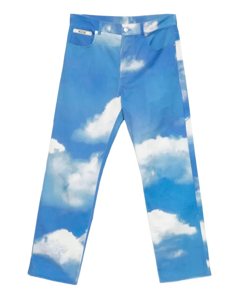 Moschino cloud-print jeans - Blau Blau