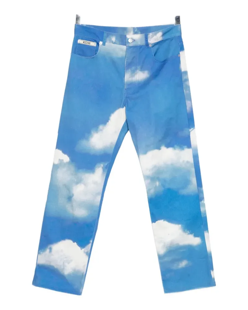 Moschino cloud-print jeans - Blau Blau