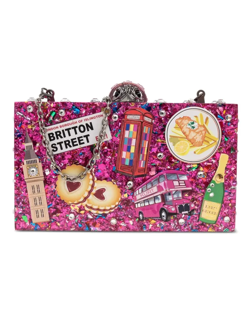 Kurt Geiger London Box glittered clutch bag - Rosa Rosa