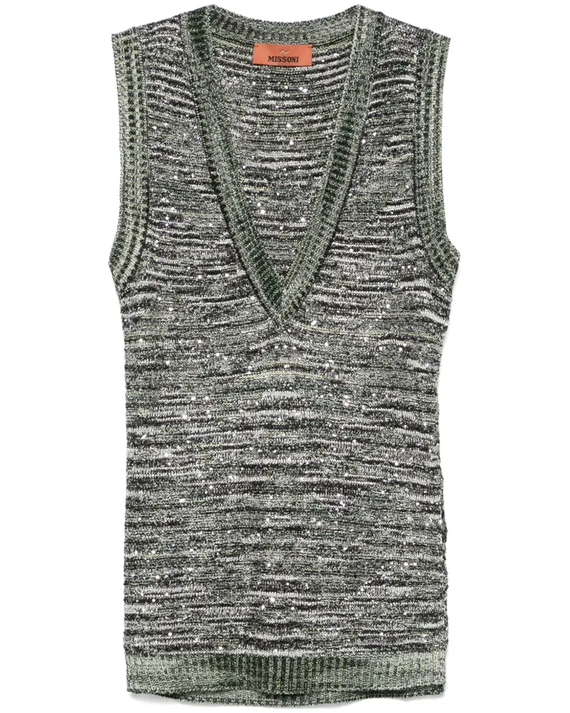 Missoni Slub-Strick-Tanktop mit Pailletten - Schwarz Schwarz