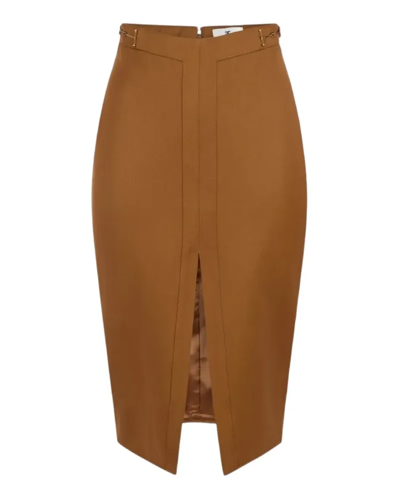 Elisabetta Franchi skirt in gabardine fabric with jewel horsebits - Braun Braun
