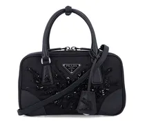 Mini-Tasche mit Stickerei - Schwarz