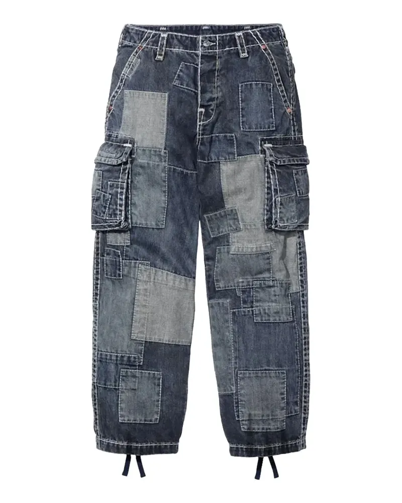 Supreme Being x True Religion patchwork cargo pants - Blau Blau