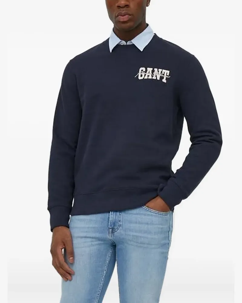 Gant Sweatshirt mit Logo-Stickerei - Blau Blau