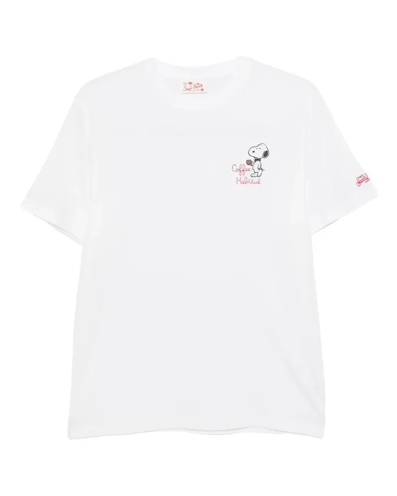 MC2 Saint Barth T-Shirt mit Portofino Snoopy-Stickerei - Weiß Weiß