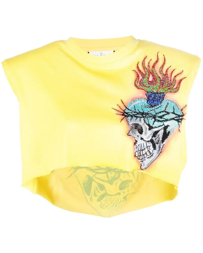 Philipp Plein Top mit Print - Gelb Gelb