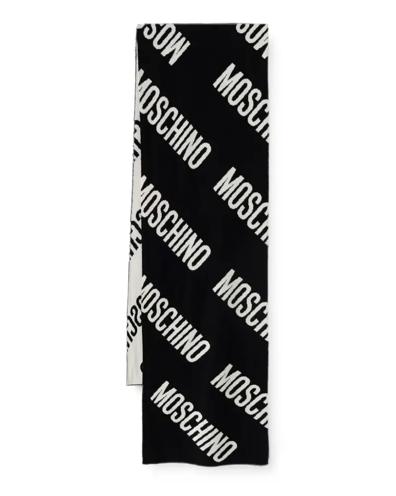 Moschino Schal mit Logo-Intarsie - Schwarz Schwarz