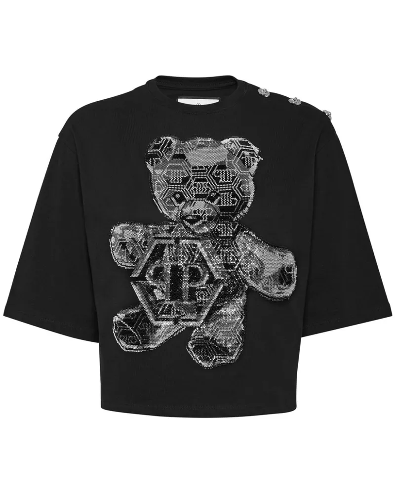 Philipp Plein T-Shirt mit Kristallen - Schwarz Schwarz