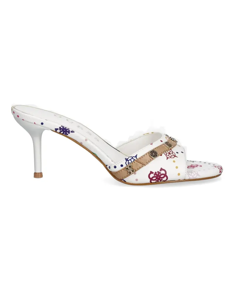 Guess Iory logo-print heeled sandals - Weiß Weiß