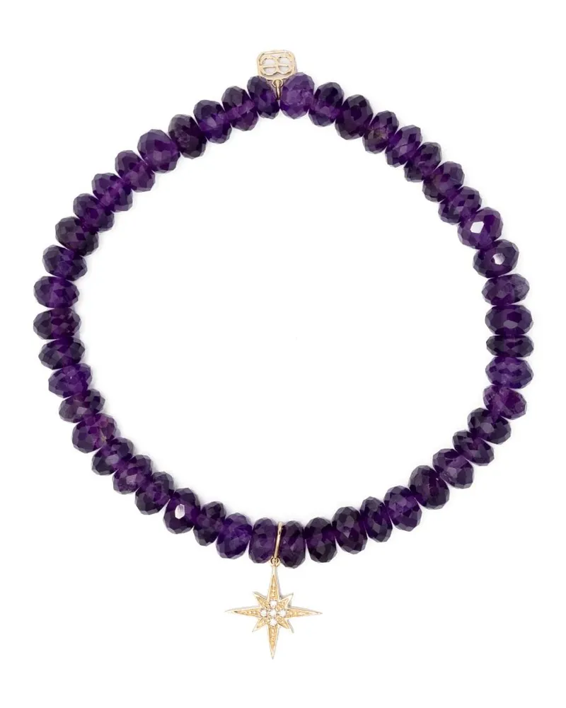 Sydney Evan 14kt Starburst Gelbgoldarmband mit Amethyst - Violett Violett