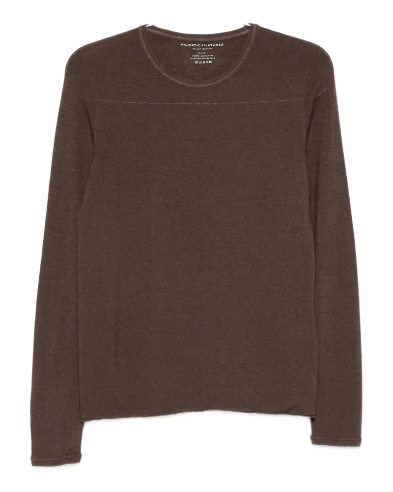 Majestic Klassisches Langarmshirt - Braun Braun