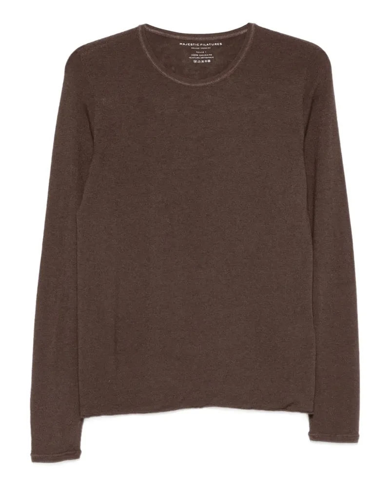 Majestic Klassisches Langarmshirt - Braun Braun