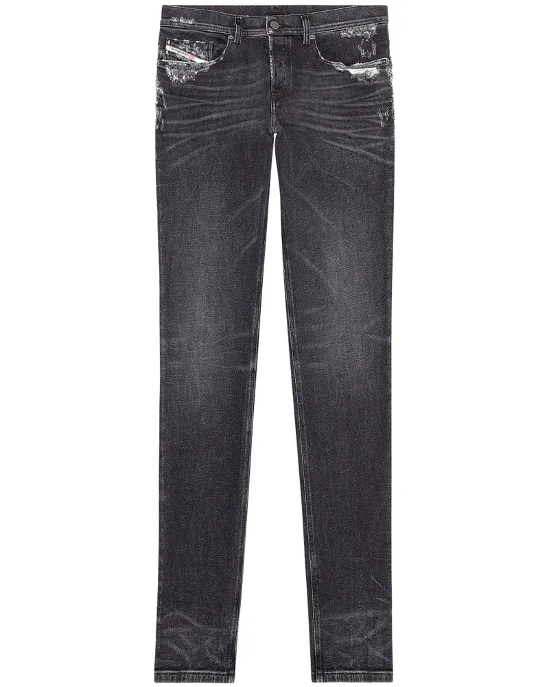 Diesel D-Finitive Jeans in Distressed-Optik - Grau Grau