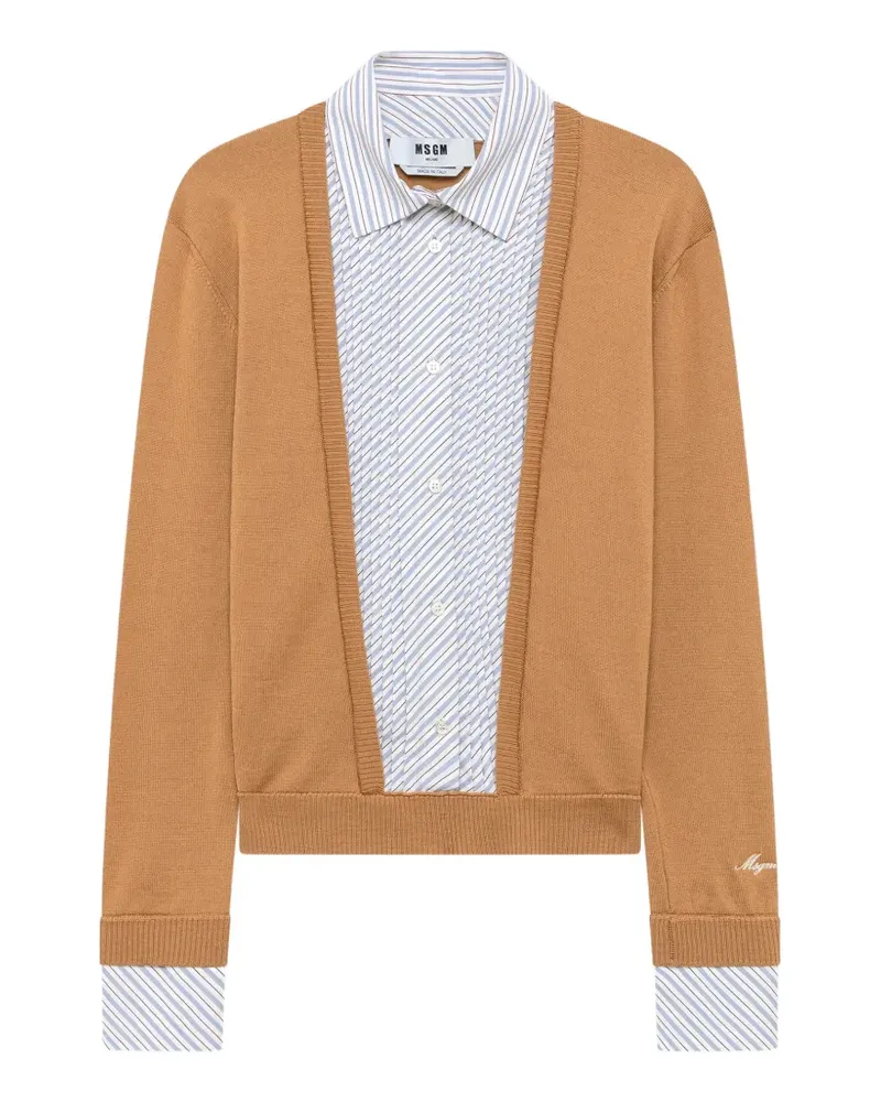MSGM Cardigan im Layering-Look - Braun Braun
