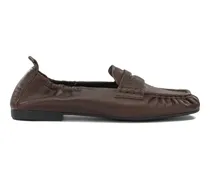 ruched leather loafers - Braun
