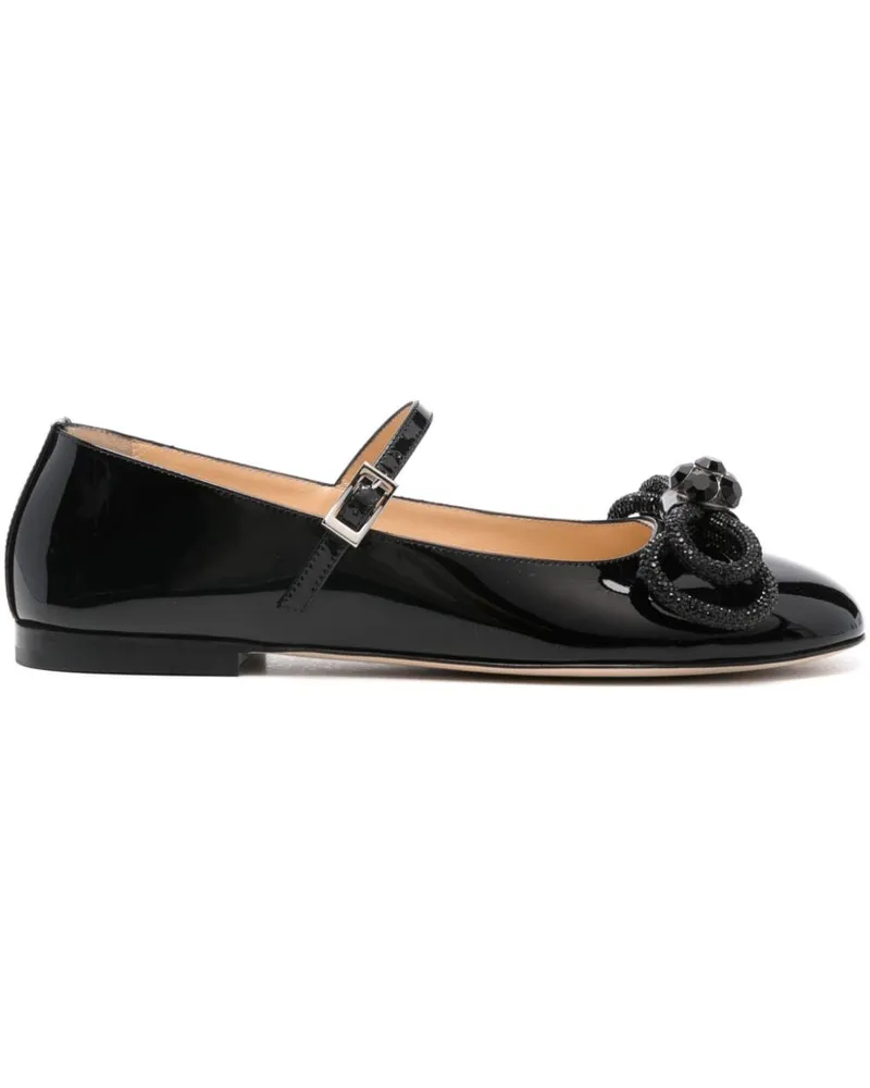 Mach & Mach Double Bow Ballerinas - Schwarz Schwarz