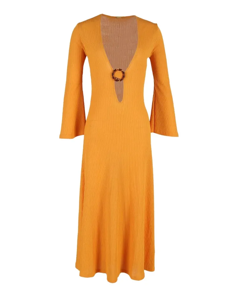 Dodo Bar Or ring-embellished cut-out dress - Orange Orange