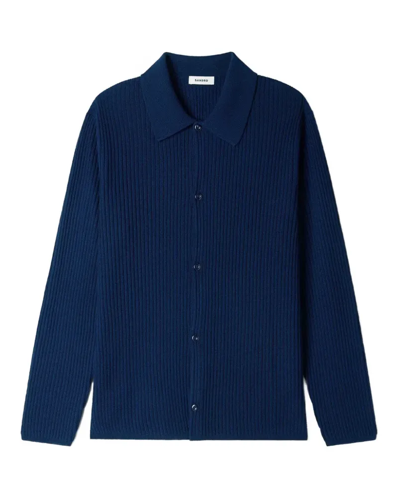 Sandro Gerippter Cardigan - Blau Blau