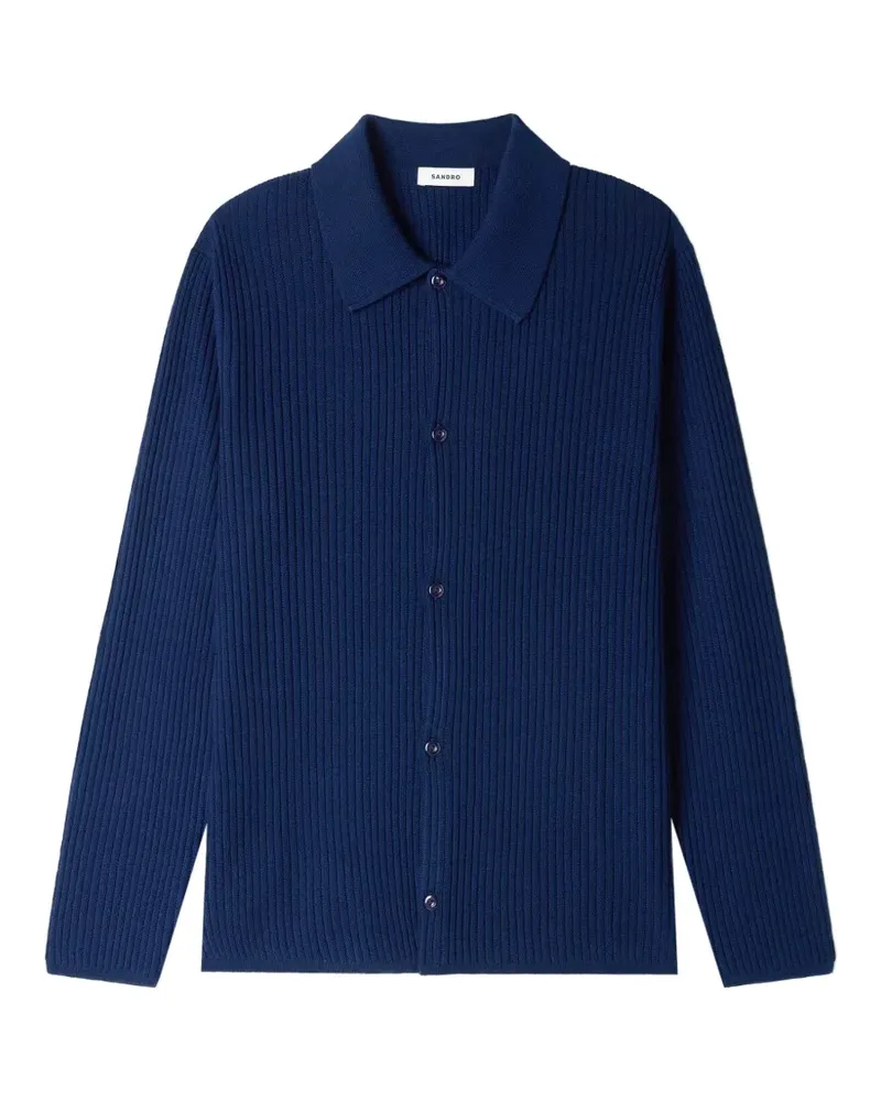 Sandro Gerippter Cardigan - Blau Blau