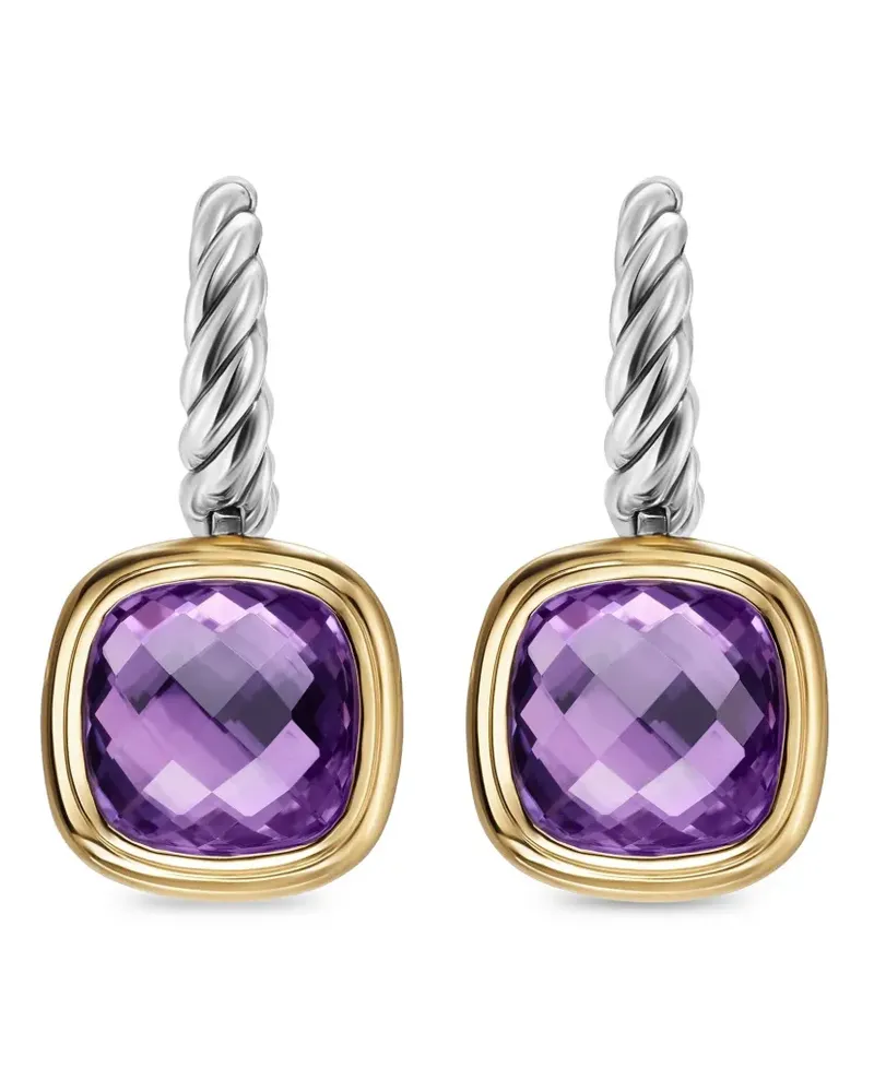 David Yurman 18kt Albion Hängeohrringe aus Gelbgold und Sterlingsilber mit Amethyst Silber