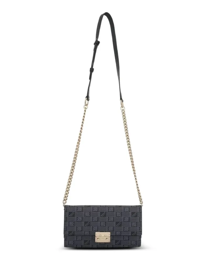 Moreau Paris Gemusterte Clutch mit Kettenriemen - Schwarz Schwarz