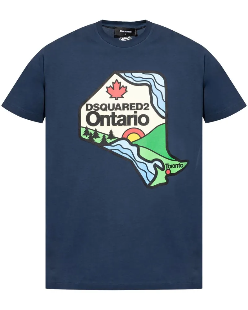 Dsquared2 T-Shirt mit Logo-Print - 524 BLUE 524