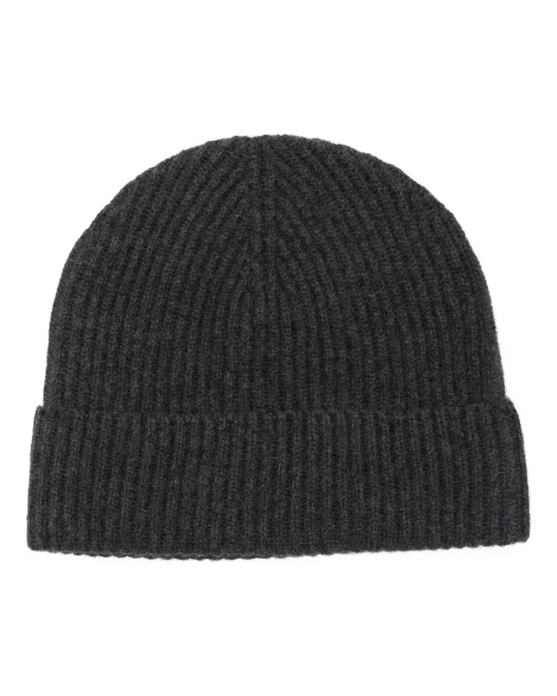 Sunspel cashmere ribbed beanie hat - Grau Grau