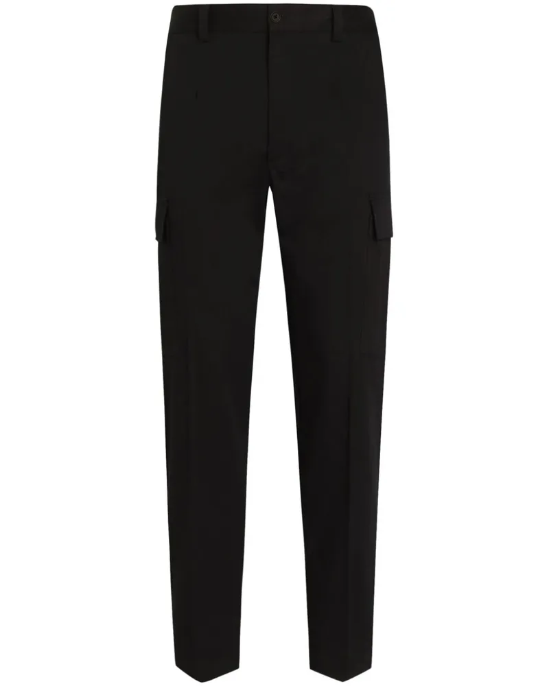 Dolce & Gabbana Cargohose mit Logo-Schild - Schwarz Schwarz