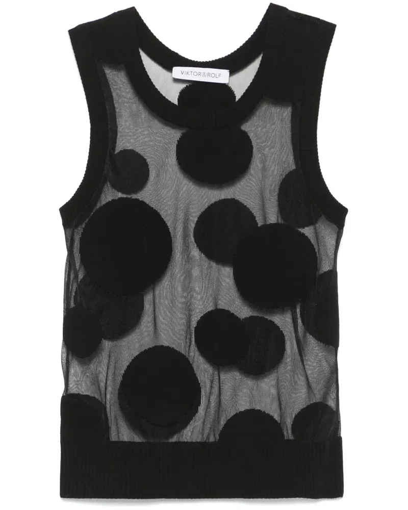 Viktor & Rolf Top mit Polka Dots - Schwarz Schwarz