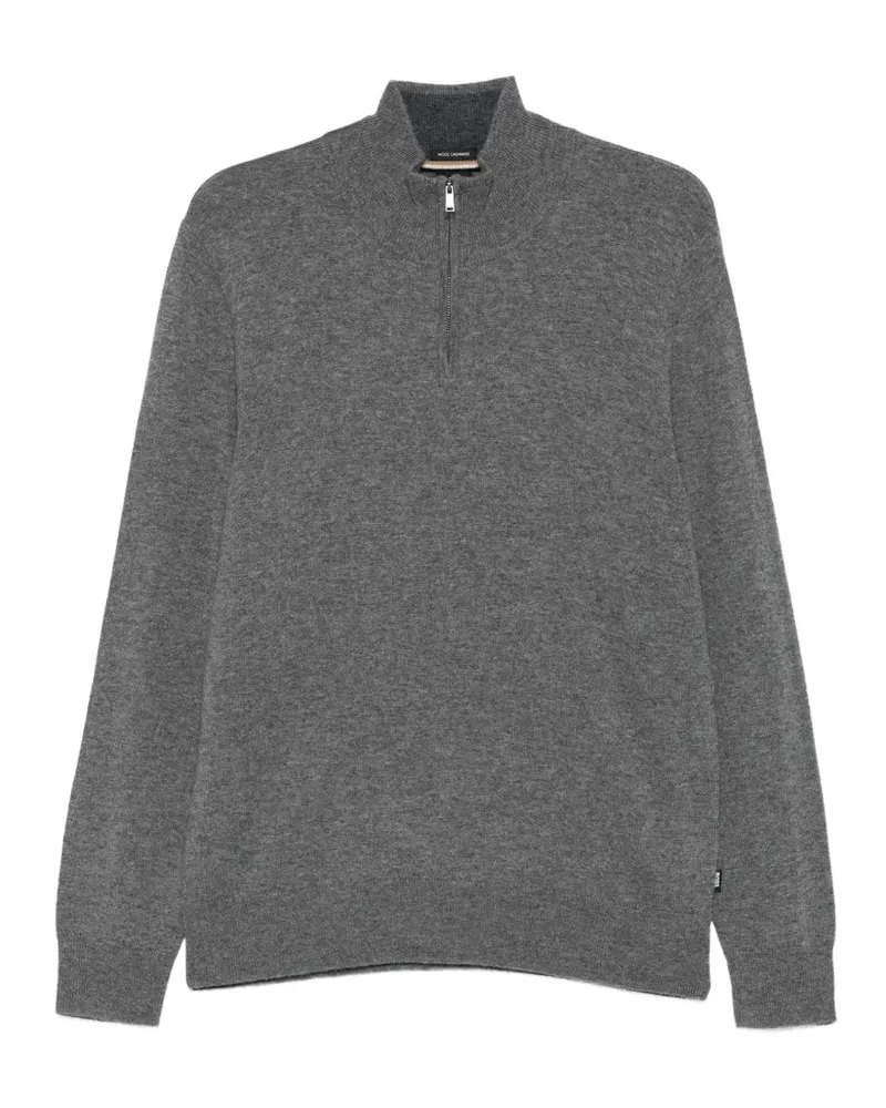 HUGO BOSS Pullover mit kurzem Reißverschluss - Grau Grau