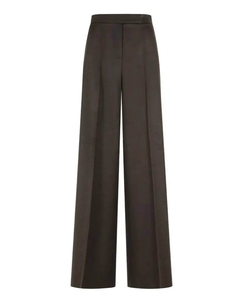 Max Mara Wide-Leg-Hose mit Bundfalten - Braun Braun