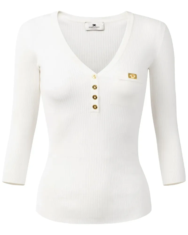 Elisabetta Franchi Top mit Logo-Schild - Nude Nude