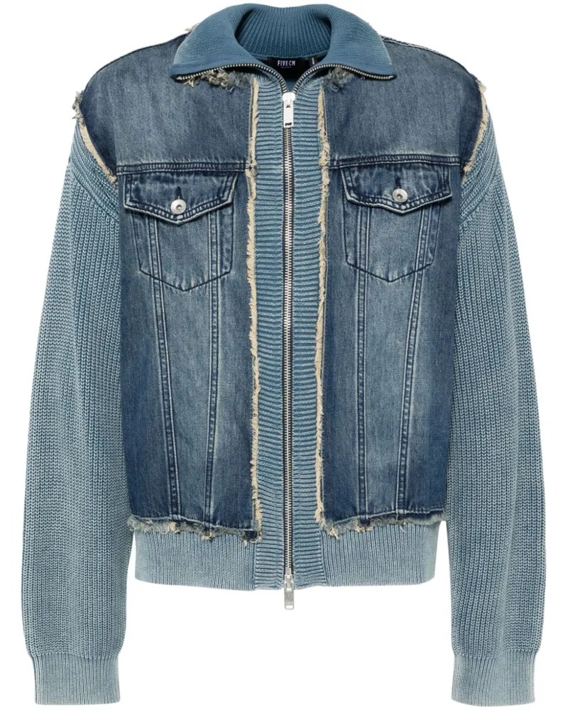 FIVE CM Gestrickte Jeansjacke - Blau Blau
