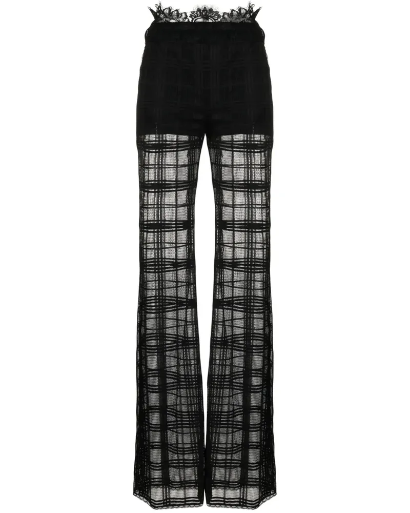 Alberta Ferretti Schlaghose mit Spitzenborten - Schwarz Schwarz